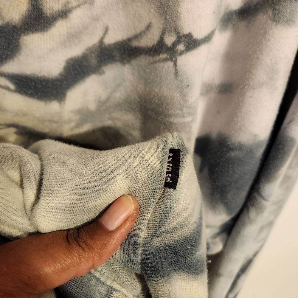 CSG | Women's Tie-Dye Hoodie Sweatshirt Black, Gray and White (Size Large) - Picture 12 of 16